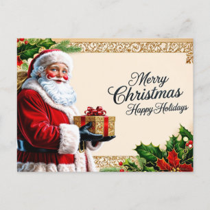 Feliz Navidad Vintage Santa con regalos