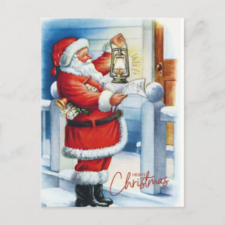 Feliz Navidad Vintage Santa en tu puerta