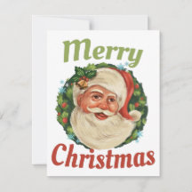 Feliz Navidad Vintage Santa Face Retro Xmas