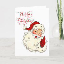 Feliz Navidad vintage Santa familia vacaciones ho