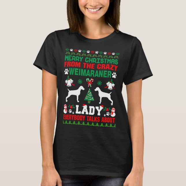 Feliz Navidad Weimaraner Lady Ugly Sweater (Anverso)