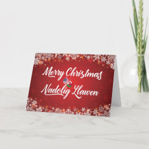 Feliz Navidad Welsh tarjeta bilingüe, Gales