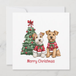 Feliz Navidad Welsh Wire Fox Terrier Dogs