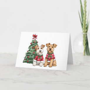 Feliz Navidad Welsh Wire Fox Terrier Dogs