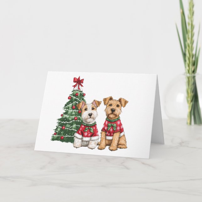 Feliz Navidad Welsh Wire Fox Terrier Dogs (Anverso)