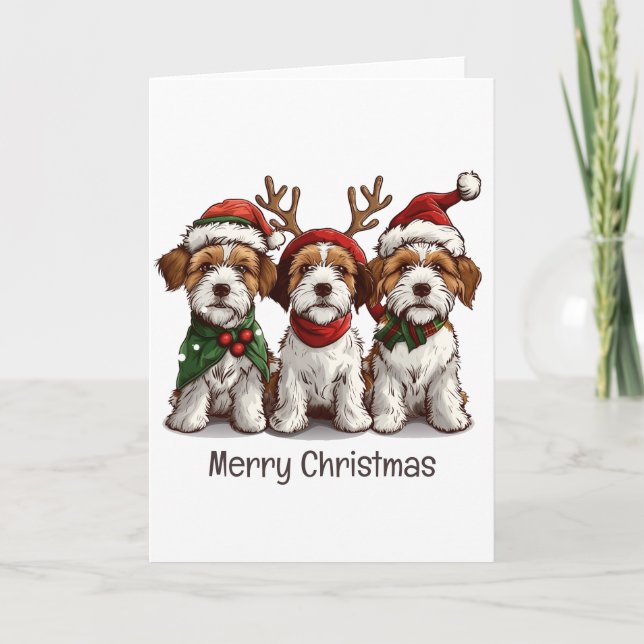 Feliz Navidad Welsh Wire Fox Terrier Dogs (Anverso)