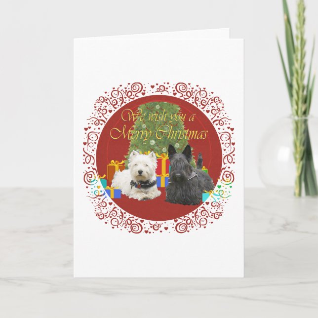 Feliz Navidad Westie y Scottie (Anverso)
