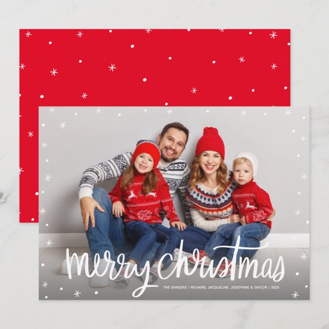 Feliz Navidad Whimsy | Tarjeta fotográfica de vaca (Anverso / Reverso)