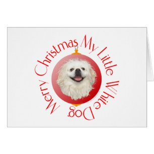 Feliz Navidad White Pekingese