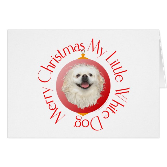 Feliz Navidad White Pekingese (Anverso (Horizontal))