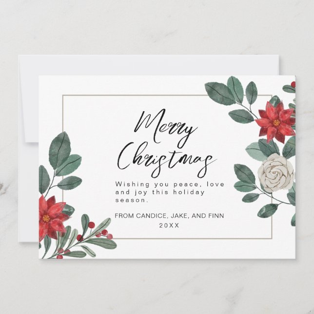 Feliz Navidad Winter Floral (Anverso)