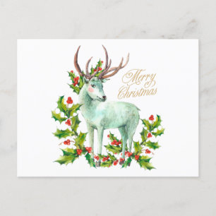 Feliz Navidad Woodland Deer y Holly Berry