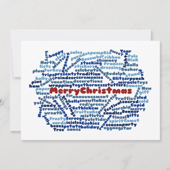 Feliz Navidad - Word Cloud - Tarjeta de felicitaci (Anverso)