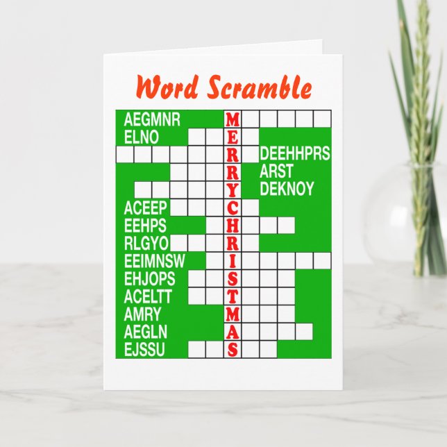 Feliz Navidad Word Scramble (Anverso)