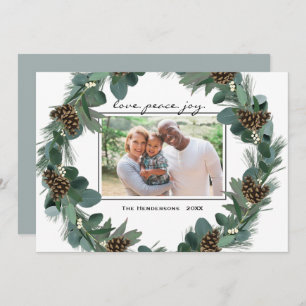 Feliz Navidad Wreath Love Peace Joy Family Photo