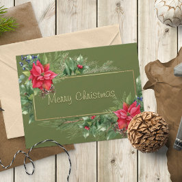 Feliz Navidad Wreath Winter Flor Roja Pine Tree