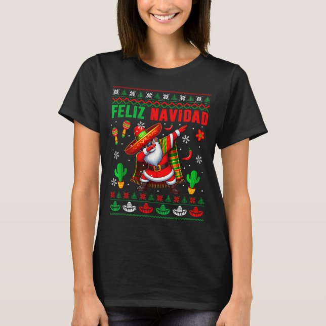 Feliz Navidad Xmas Sweater Santa Sombrero Dabbing  (Anverso)
