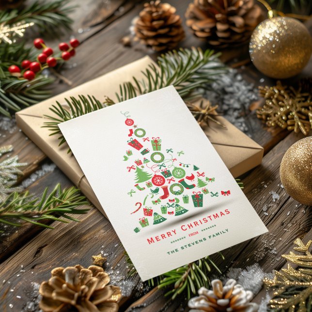 Feliz Navidad y colorido árbol de Navidad (Subido por el creador)