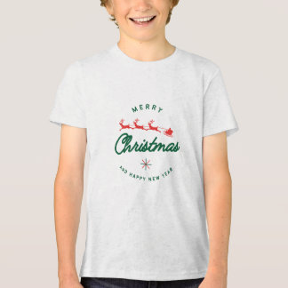 Feliz Navidad y desine de camisetas de Año Nuevo