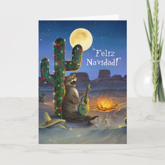 Feliz Navidad y divertidos Navidades de gatos (Anverso)