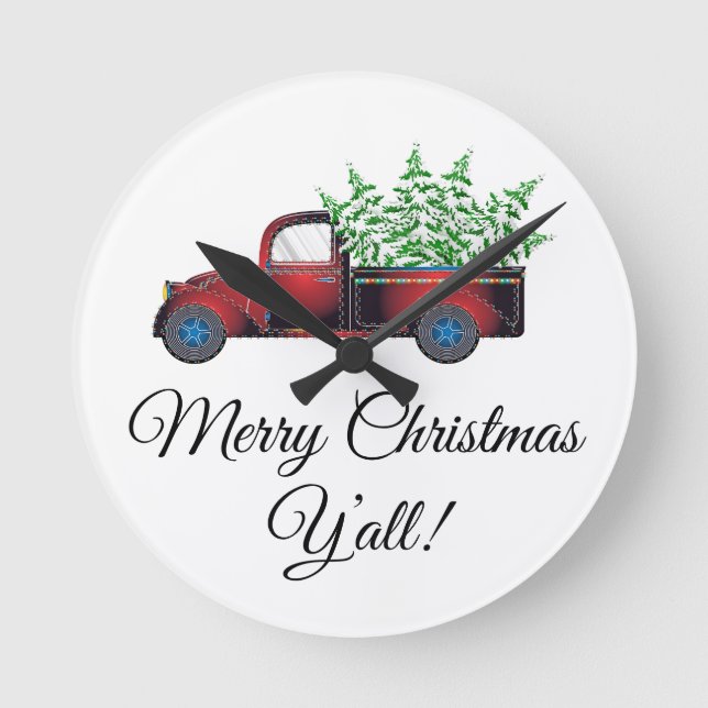 Feliz Navidad y el reloj de pared acrílico (Anverso)