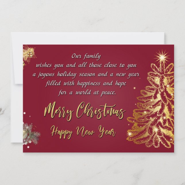 Feliz Navidad y Feliz Año Nuevo (Anverso)