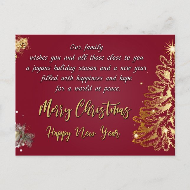 Feliz Navidad y Feliz Año Nuevo (Anverso)