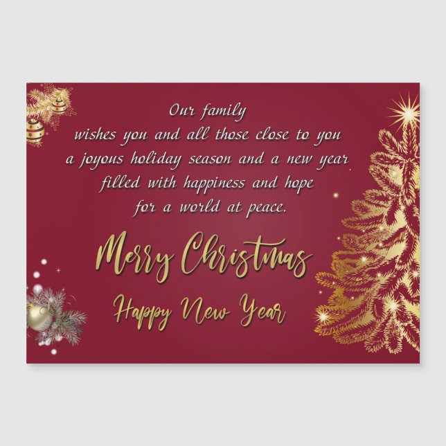 Feliz Navidad y feliz año nuevo (Anverso)