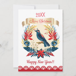 ¡Feliz Navidad y Feliz Año Nuevo! 20XX Pájaro azul