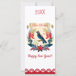 ¡Feliz Navidad y Feliz Año Nuevo! 20XX Pájaro Azul