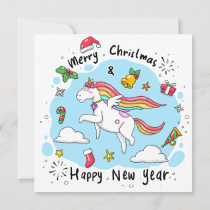 Feliz Navidad y Feliz Año Nuevo de Unicornio