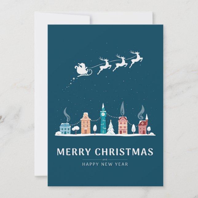 Feliz Navidad y feliz año nuevo en la ciudad (Anverso)