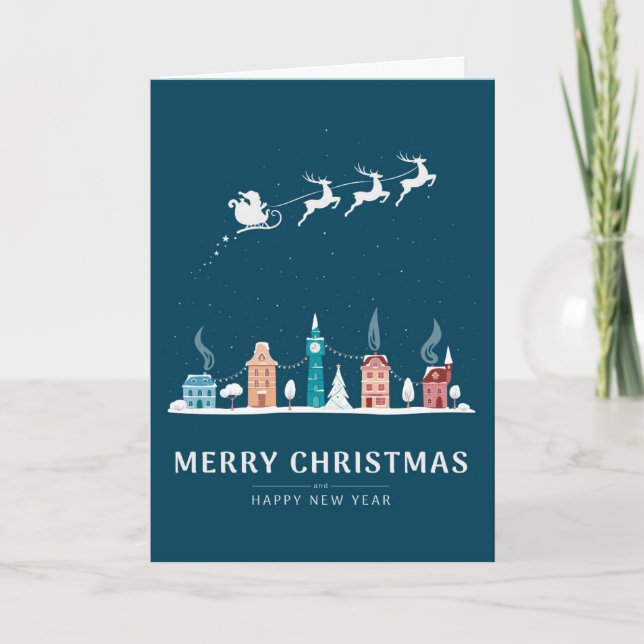 Feliz Navidad y feliz año nuevo en la ciudad (Anverso)