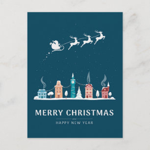Feliz Navidad y feliz año nuevo en la ciudad