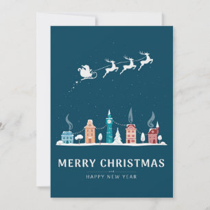 Feliz Navidad y feliz año nuevo en la ciudad