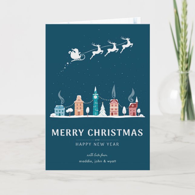 Feliz Navidad y feliz año nuevo en la ciudad (Anverso)