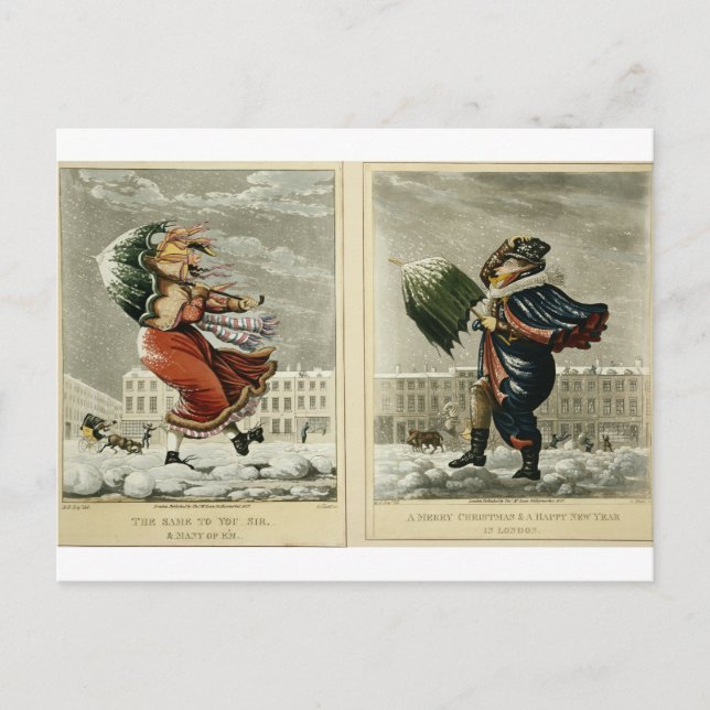 Feliz Navidad y feliz año nuevo en Londres: (Anverso)