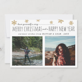 Feliz Navidad y Feliz Año Nuevo Guión Dos Fotos