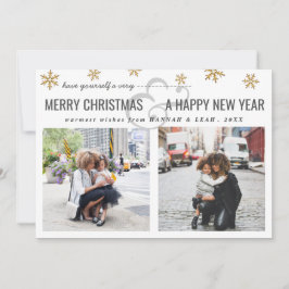 Feliz Navidad y Feliz Año Nuevo Guión Dos Fotos