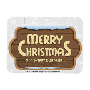 Feliz Navidad y Feliz Año Nuevo Imán Flexible