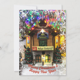 Feliz Navidad y Feliz Año Nuevo Lemax House Card