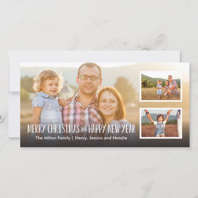 Feliz Navidad y Feliz Año Nuevo lleno 3 Foto (Anverso)