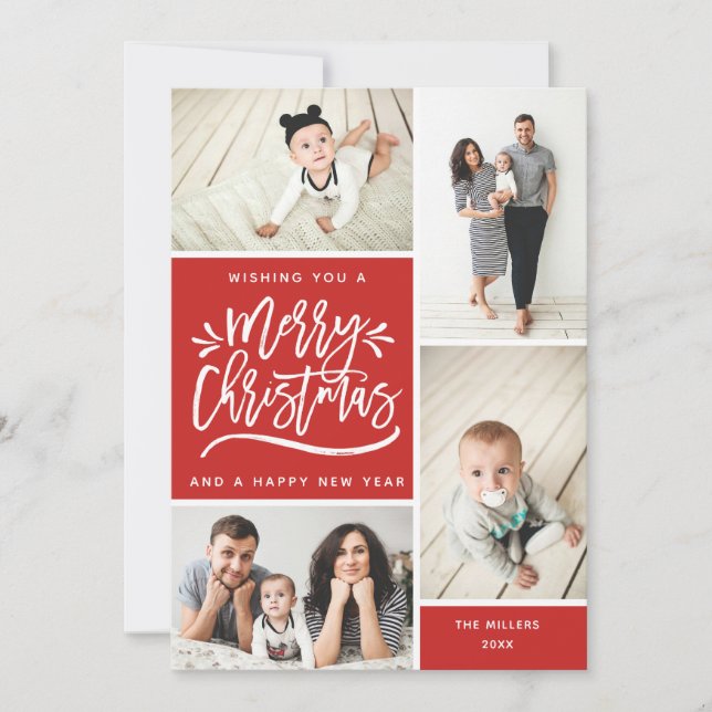 Feliz Navidad y feliz Año Nuevo multifoto (Anverso)