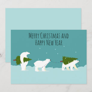 Feliz Navidad y feliz año nuevo osos polares