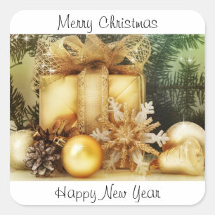 Feliz Navidad y Feliz Año Nuevo pegatinas