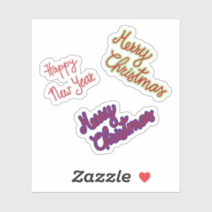 Feliz Navidad y Feliz Año Nuevo Pegatinas