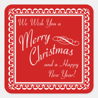 Feliz Navidad y Feliz Año Nuevo Pegatinas Rojos