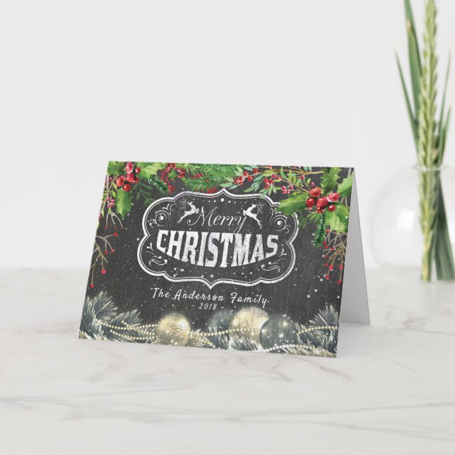 Feliz Navidad y Feliz Año Nuevo Saludos (Anverso)