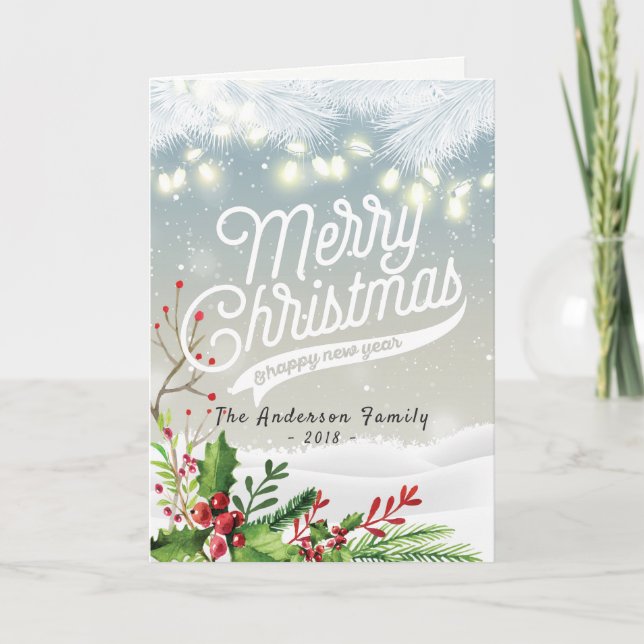 Feliz Navidad y Feliz Año Nuevo Saludos (Anverso)