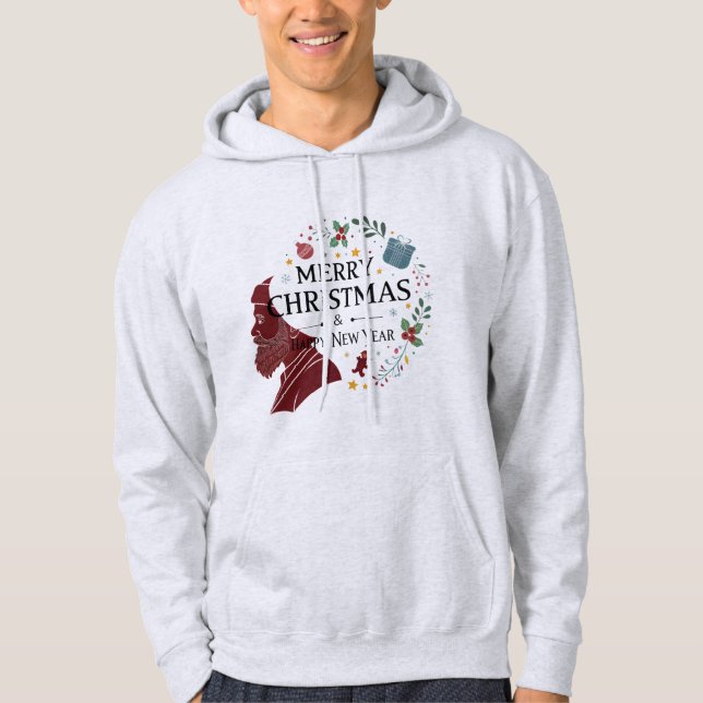 Feliz Navidad y Feliz Año Nuevo Sudadera con Capuc (Anverso)